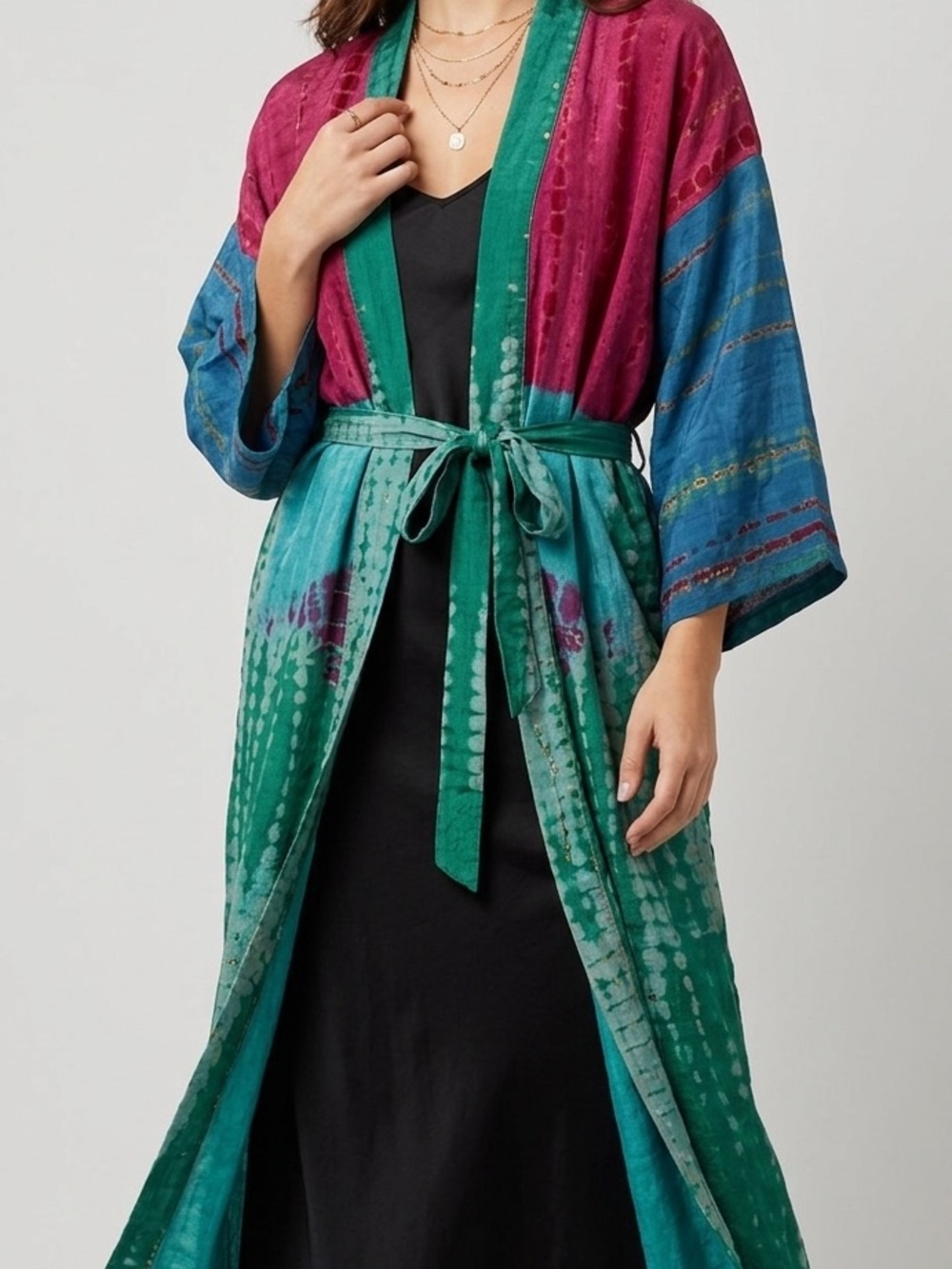 Tie Dye Silk Kimono